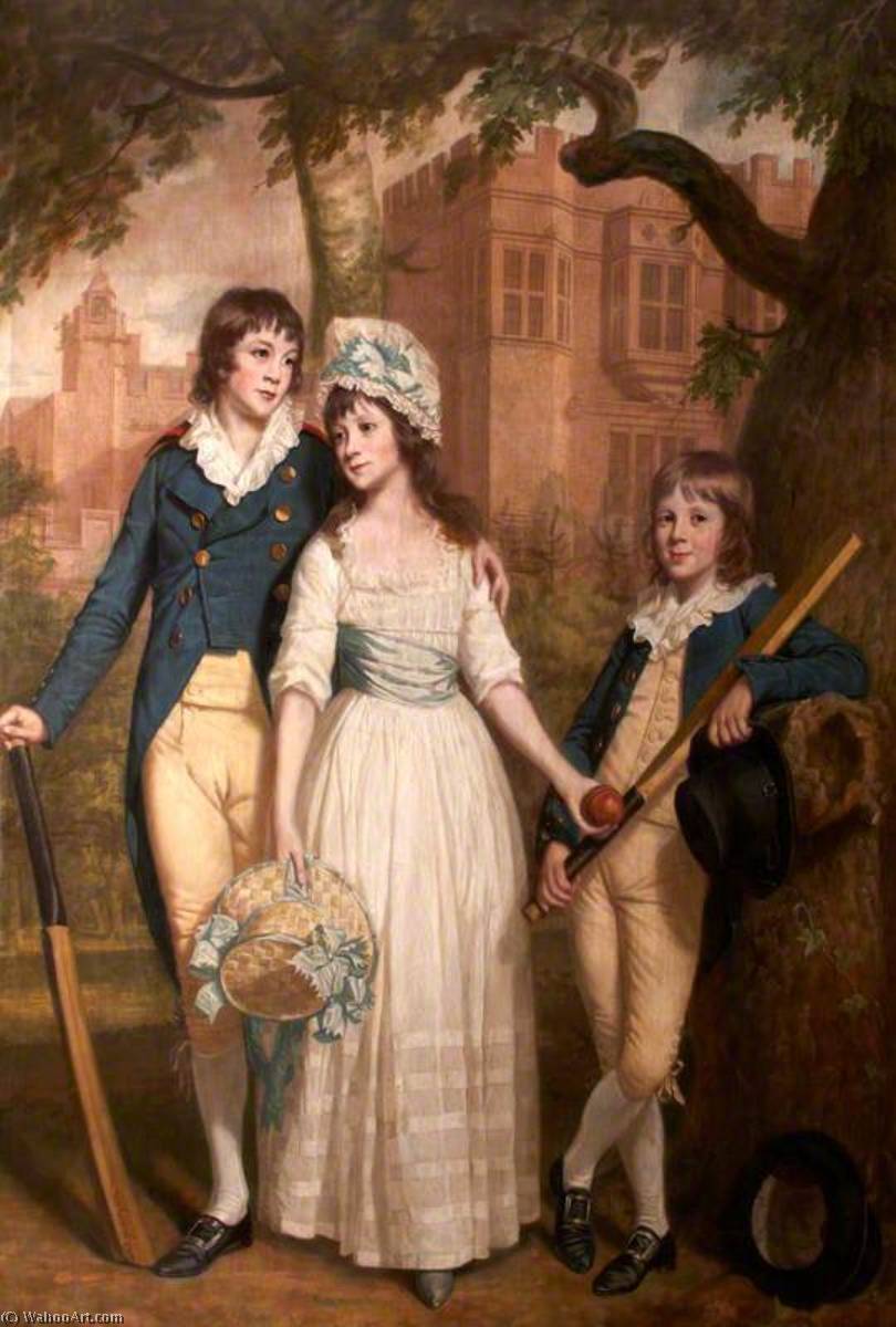 William, Mary Ann, And John De La Pole As Children (sir William Templer Pole, 1782–1847, 7th Bt, Mary Ann Pole, B.1783, And John George Pole, 1787–1803) — Thomas Beach