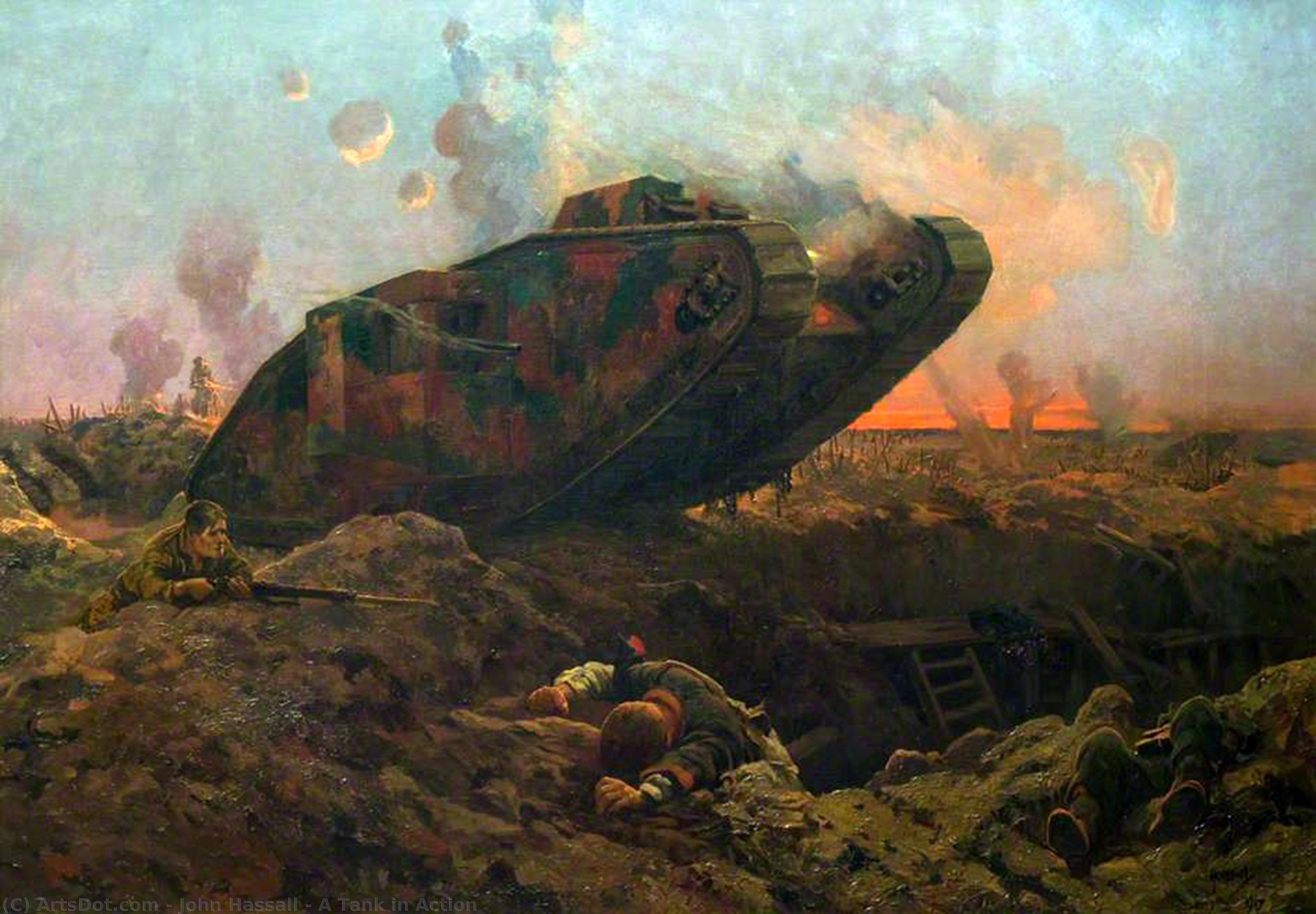 A Tank In Action — John Hassall