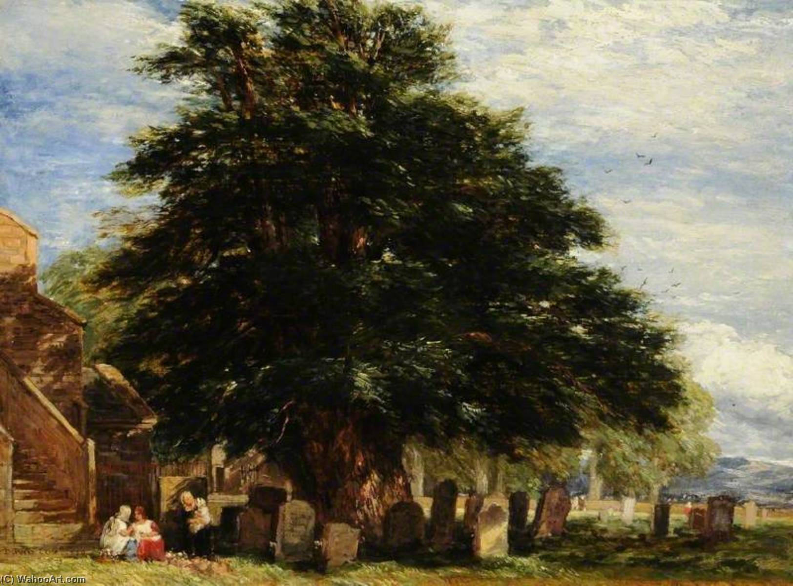 Darley Churchyard, Derbyshire — David Cox The Elder