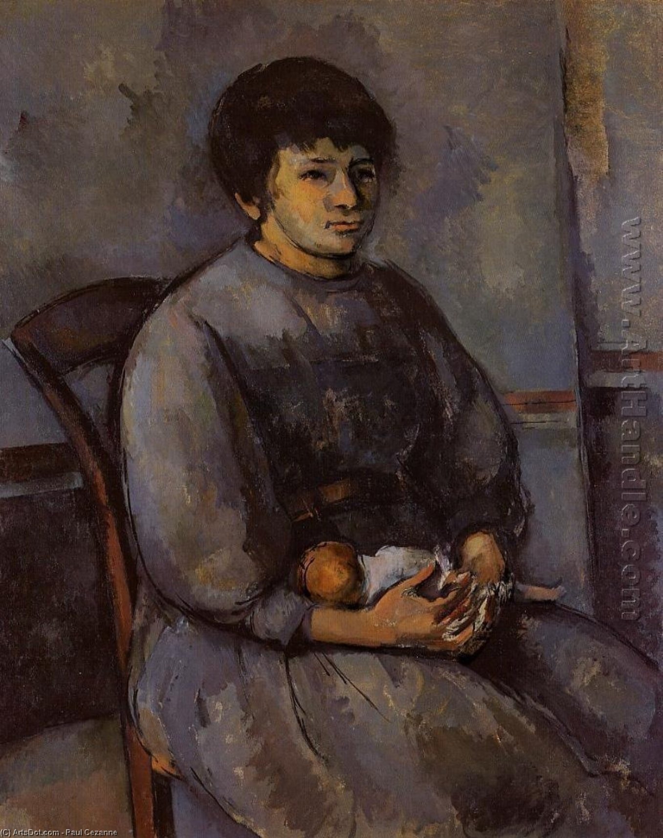 Young Girl With A Doll — Paul Cézanne