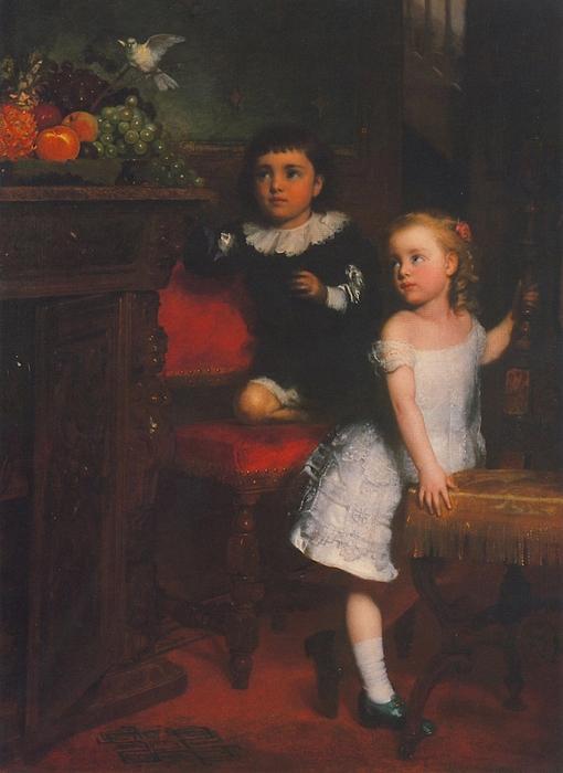 Two Children Watching The White Dove — Seymour Joseph Guy