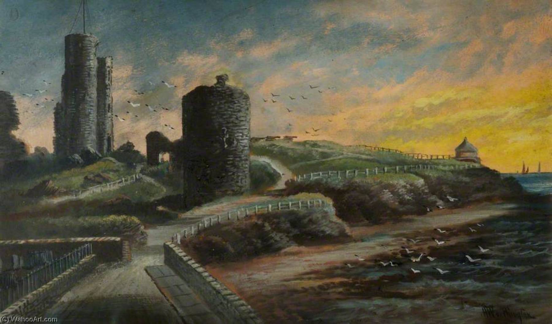 Aberystwyth Castle And Castle Point — Alfred Worthington