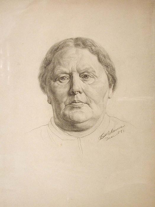 Study Of An Old Woman's Head — John Ottis Adams