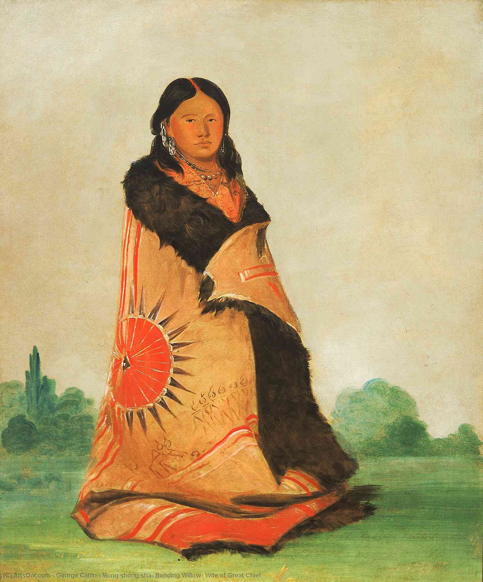 Mong Shóng Sha, Bending Willow, Wife Of Great Chief — George Catlin