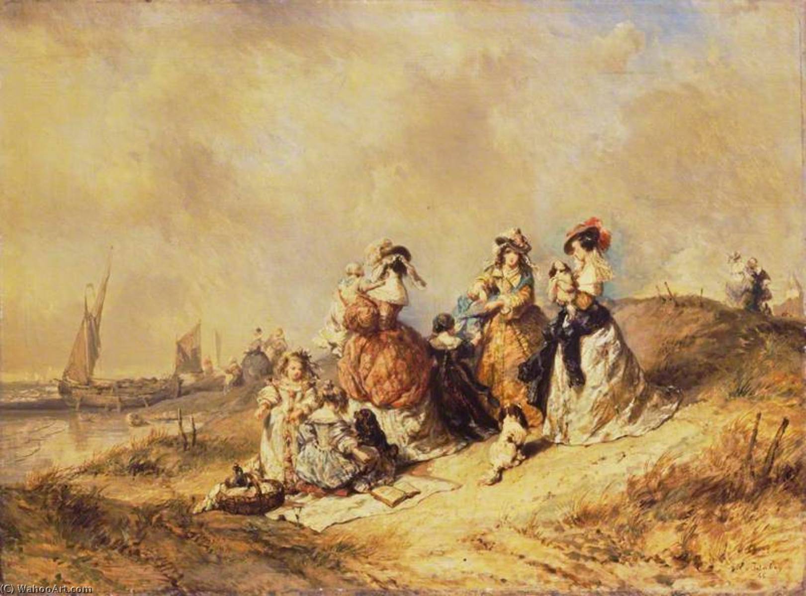 A Promenade By The Sea — Eugène Louis Gabriel Isabey