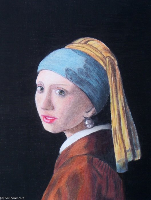 Girl With Pearl Earring Coloured Pencil — Rose Maynard Barton