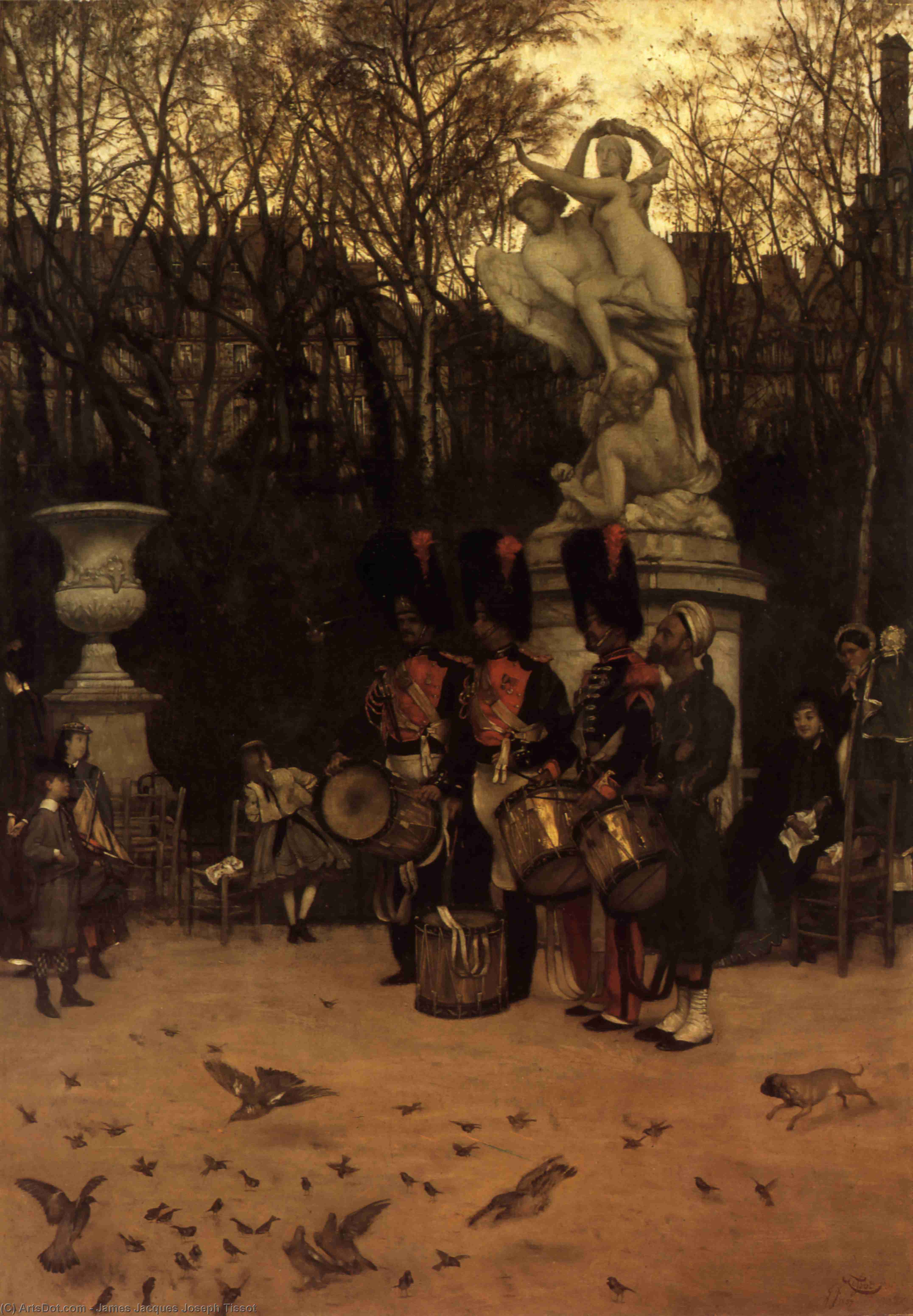 Beating The Retreat In The Tuileries Gardens — Jacques Joseph Tissot