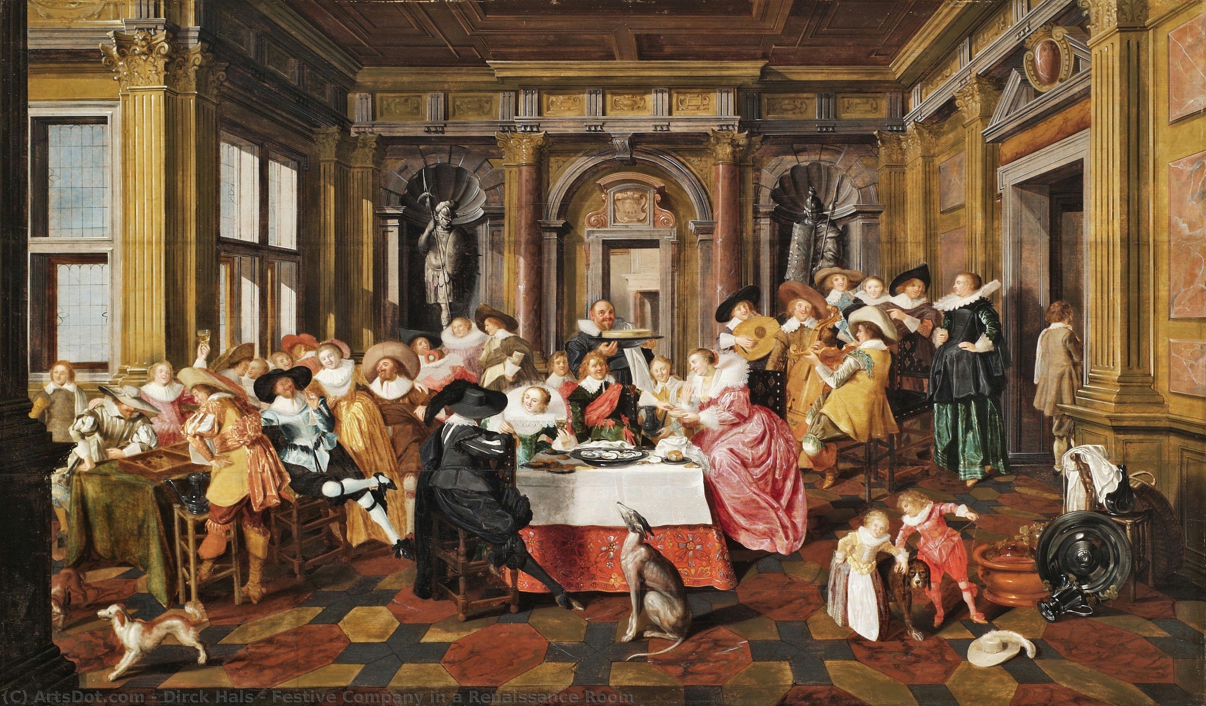 Festive Company In A Renaissance Room — Dirck Hals