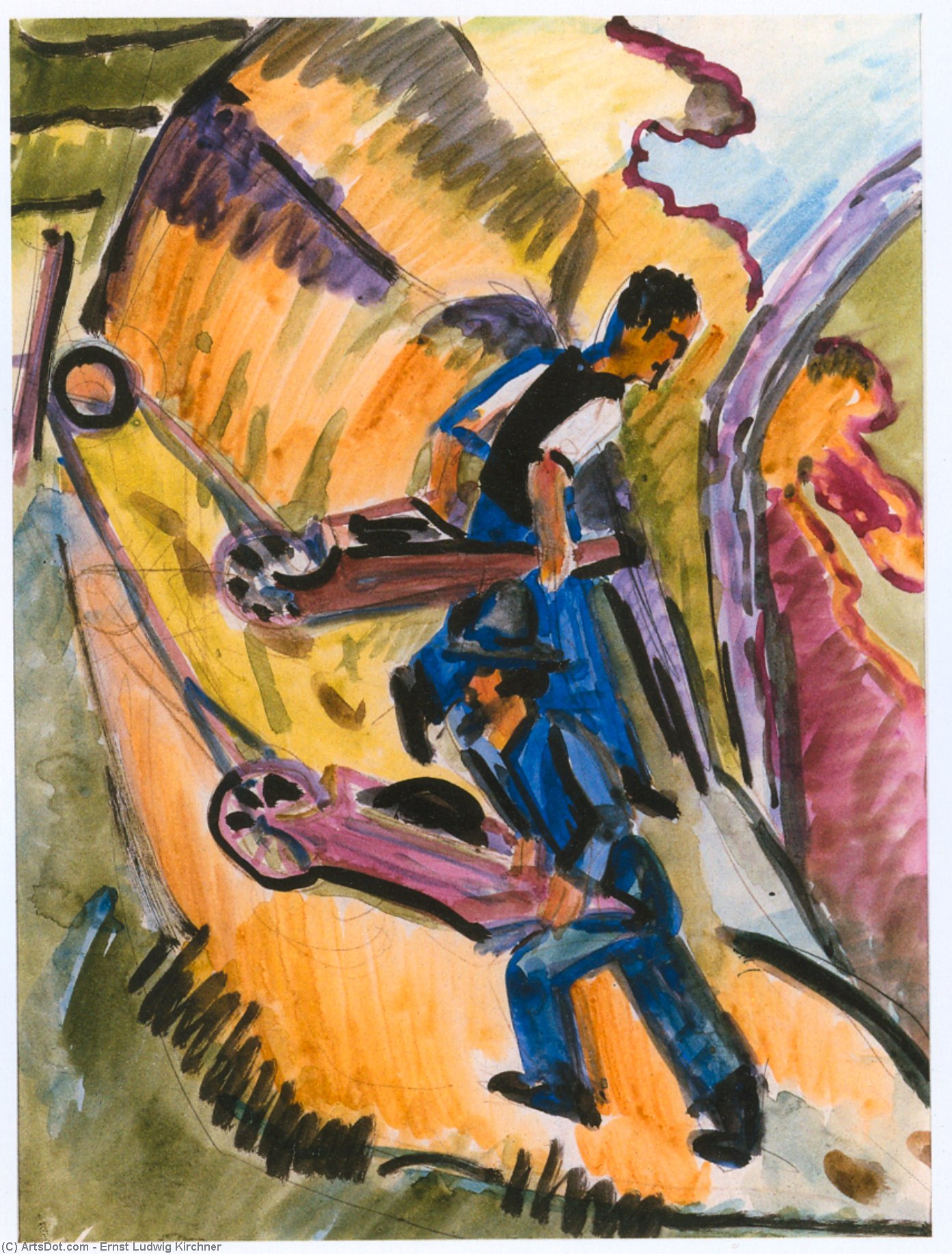 Men With Wheelbarrows — Ernst Ludwig Kirchner