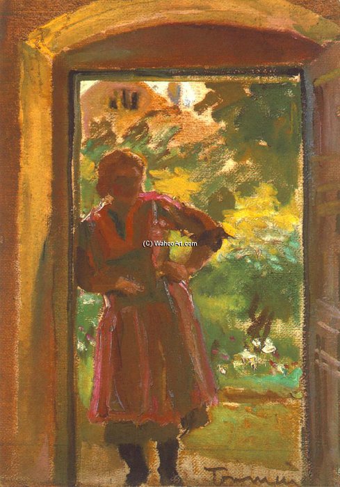Woman Standing In A Door — János Tornyai