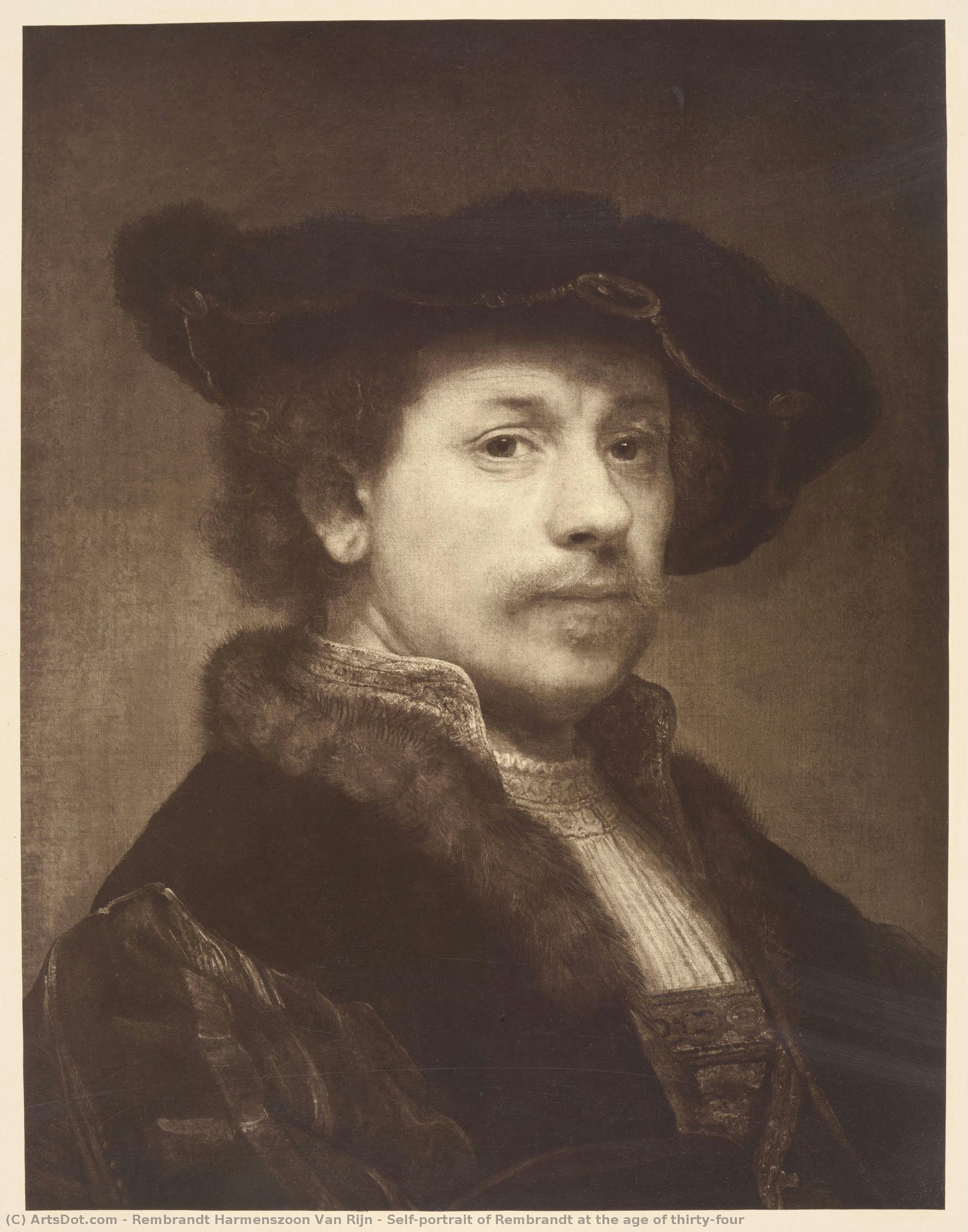 Self-portrait Of Rembrandt At The Age Of Thirty-four — Rembrandt Van Rijn