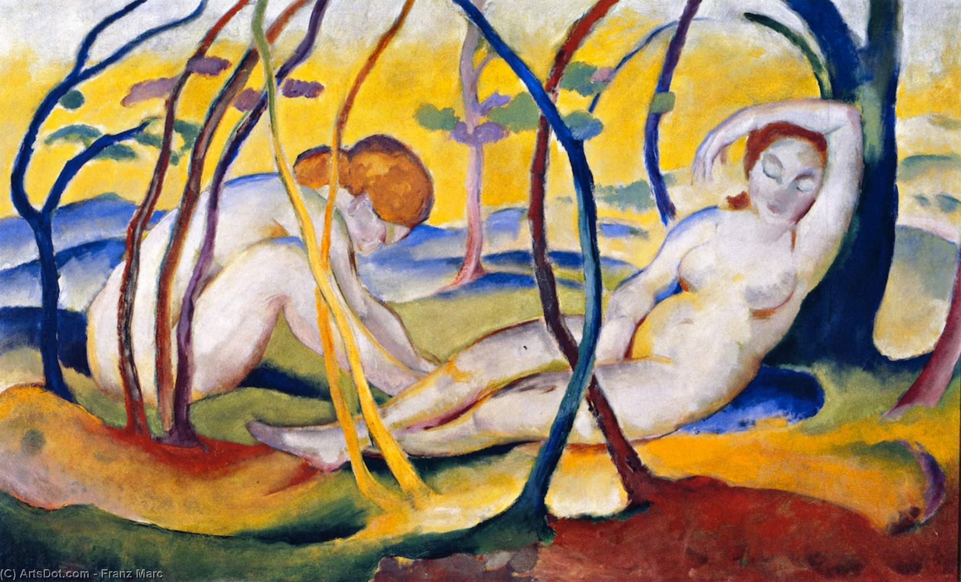 Nudes In The Open Air (also Known As Nudes Under Trees) — Franz Marc