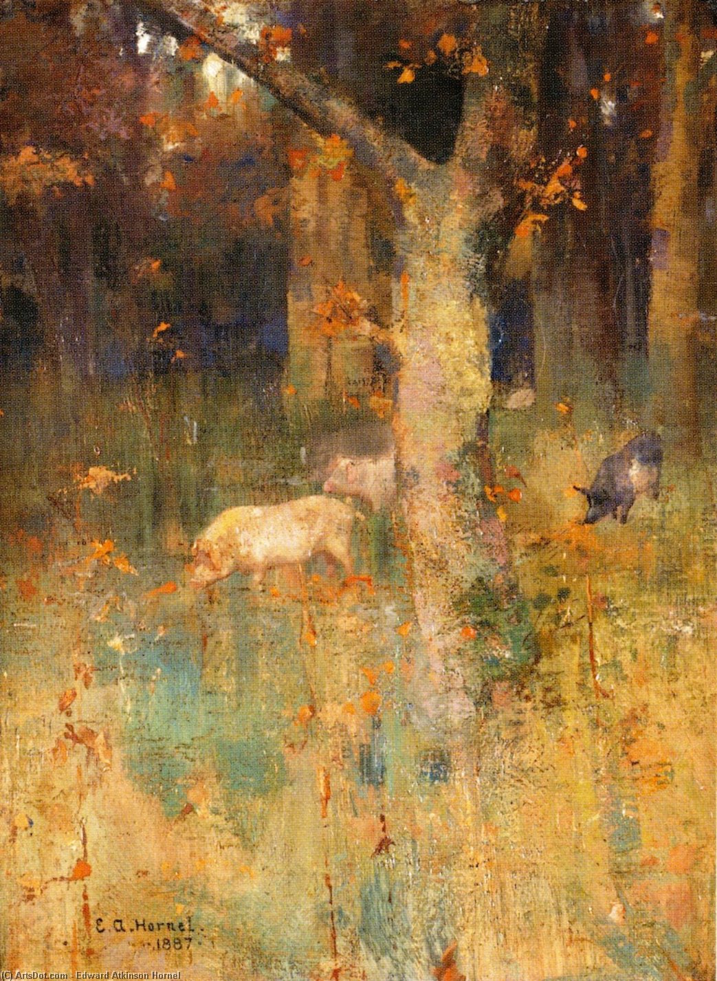 Pigs In A Wood — Edward Atkinson Hornel