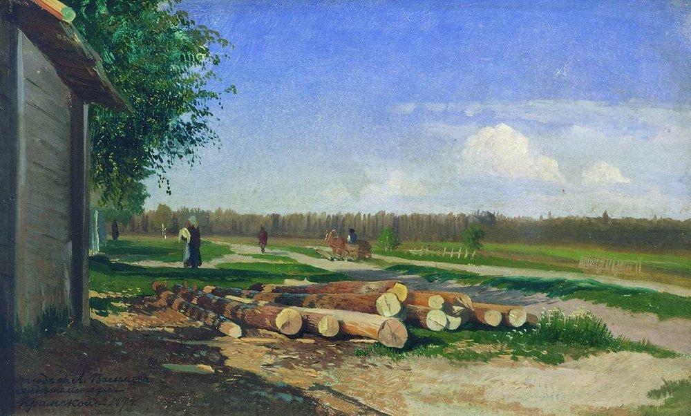 Logs By The Road — Fyodor Alexandrovich Vasilyev