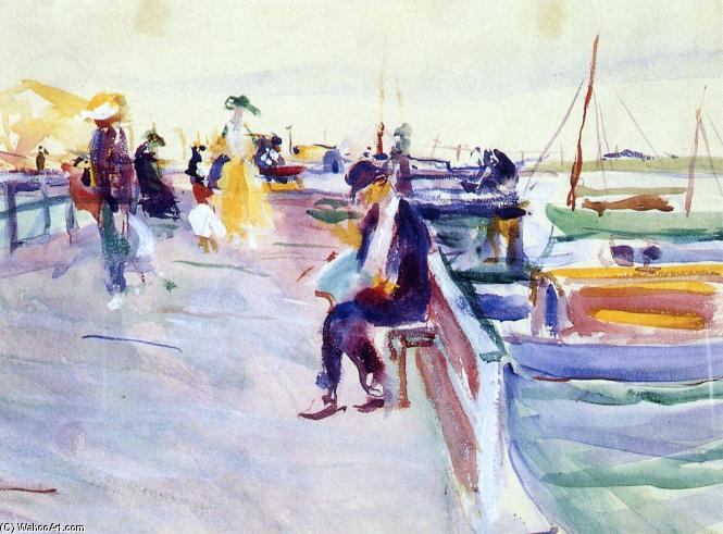 Figures On A Pier — Charles Webster Hawthorne