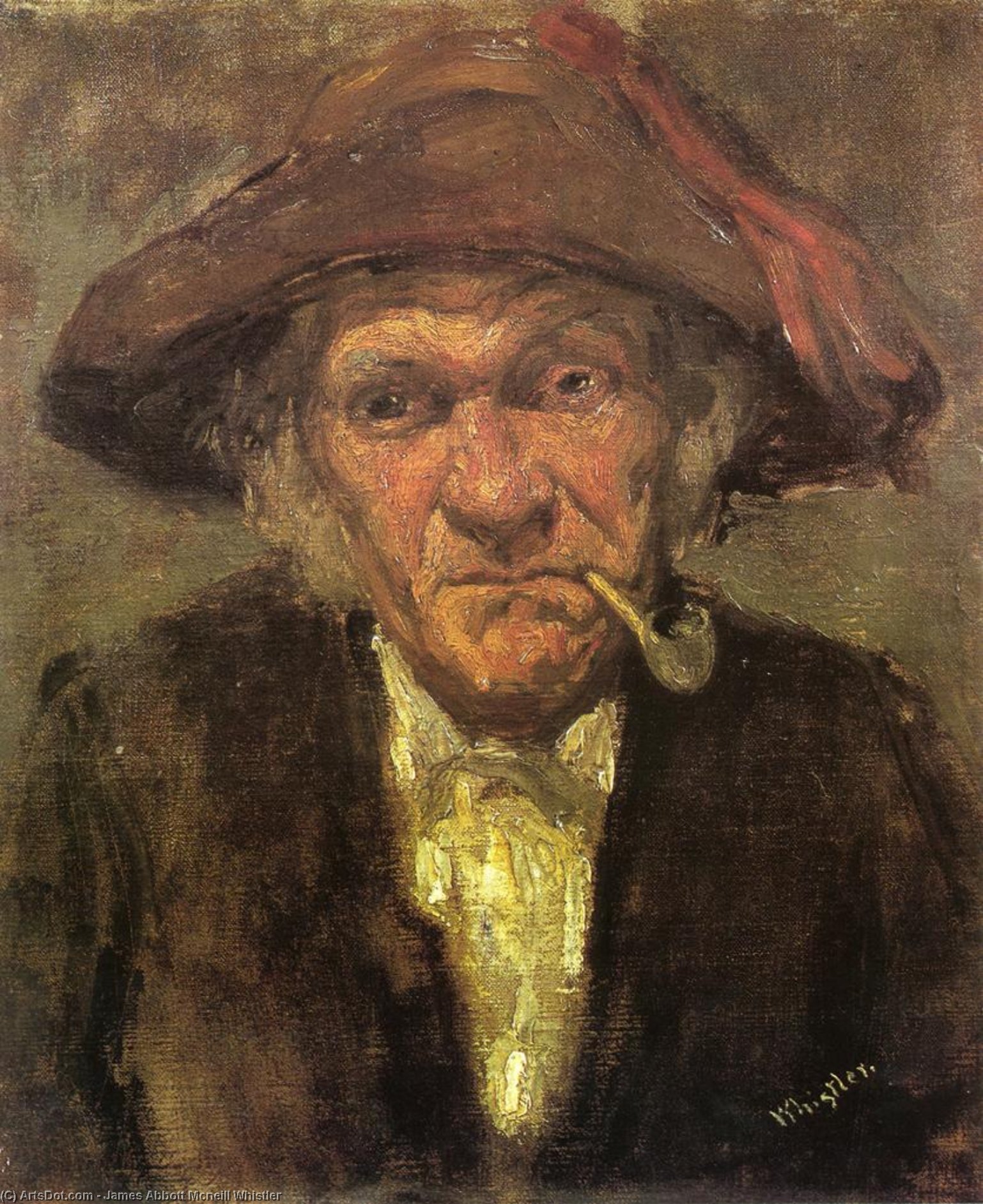 Head Of An Old Man Smoking — James Abbott Mcneill Whistler