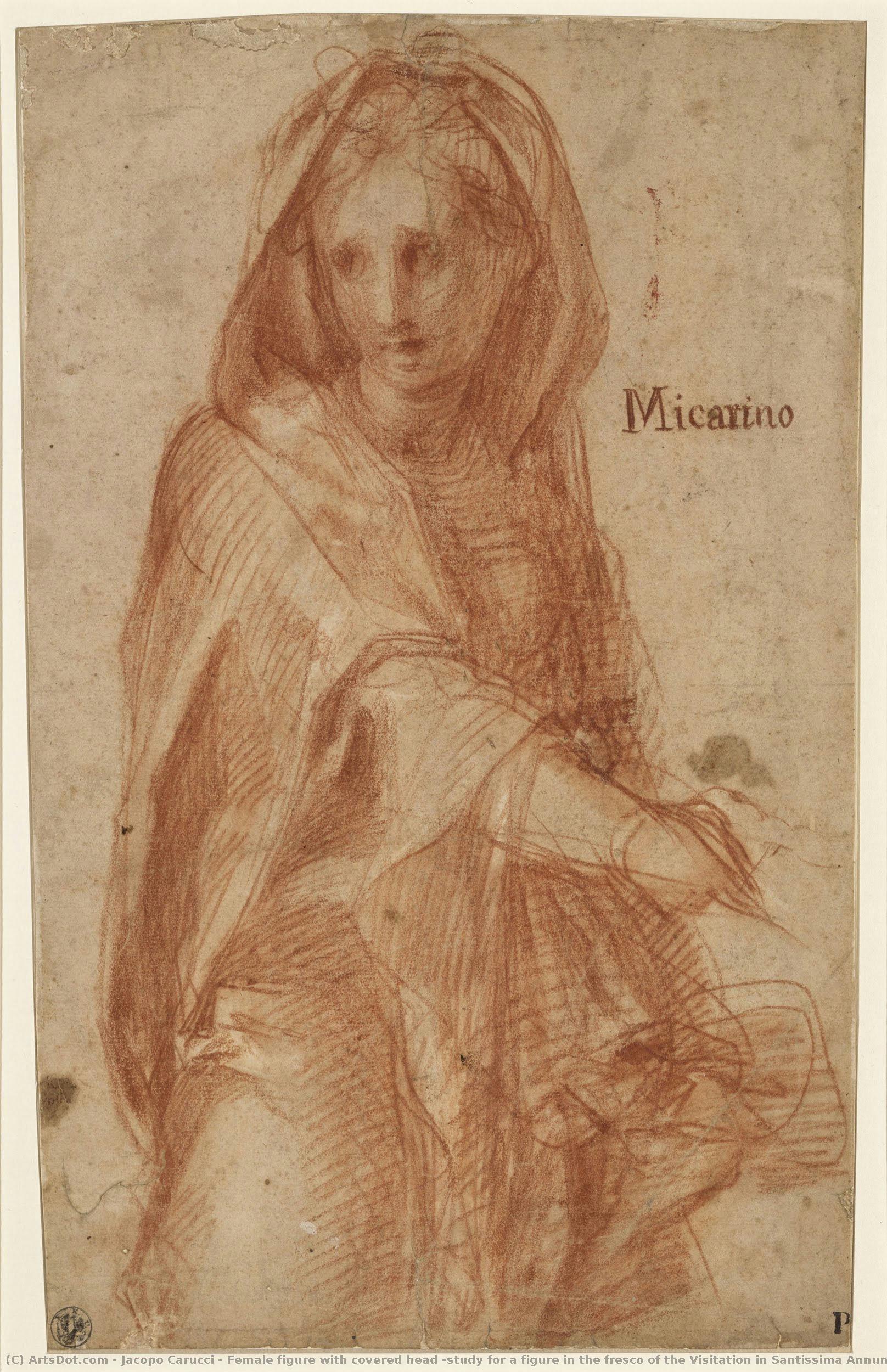 Female Figure With Covered Head (study For A Figure In The Fresco Of The Visitation In Santissima Annunziata) — Jacopo Carucci