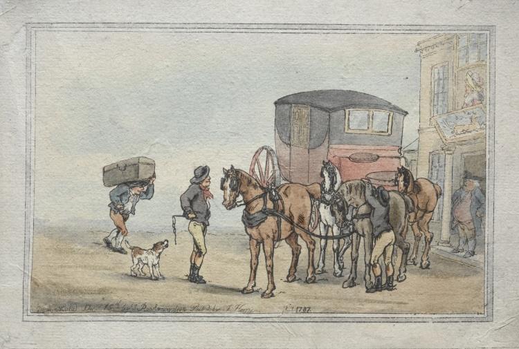 Postboys And Posthorses At The White Hart Inn — Thomas Rowlandson