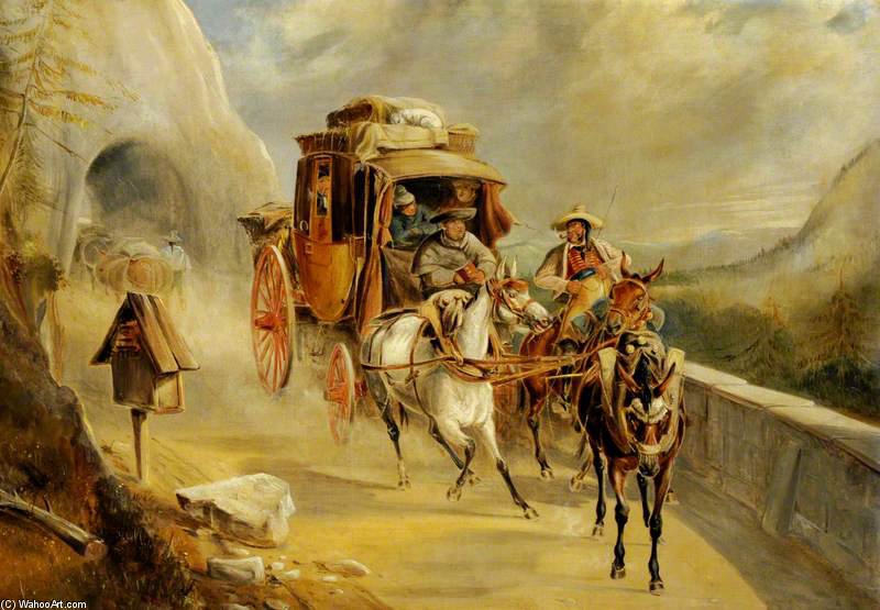 A Coach Scene On A Mountain Road — Charles Cooper Henderson