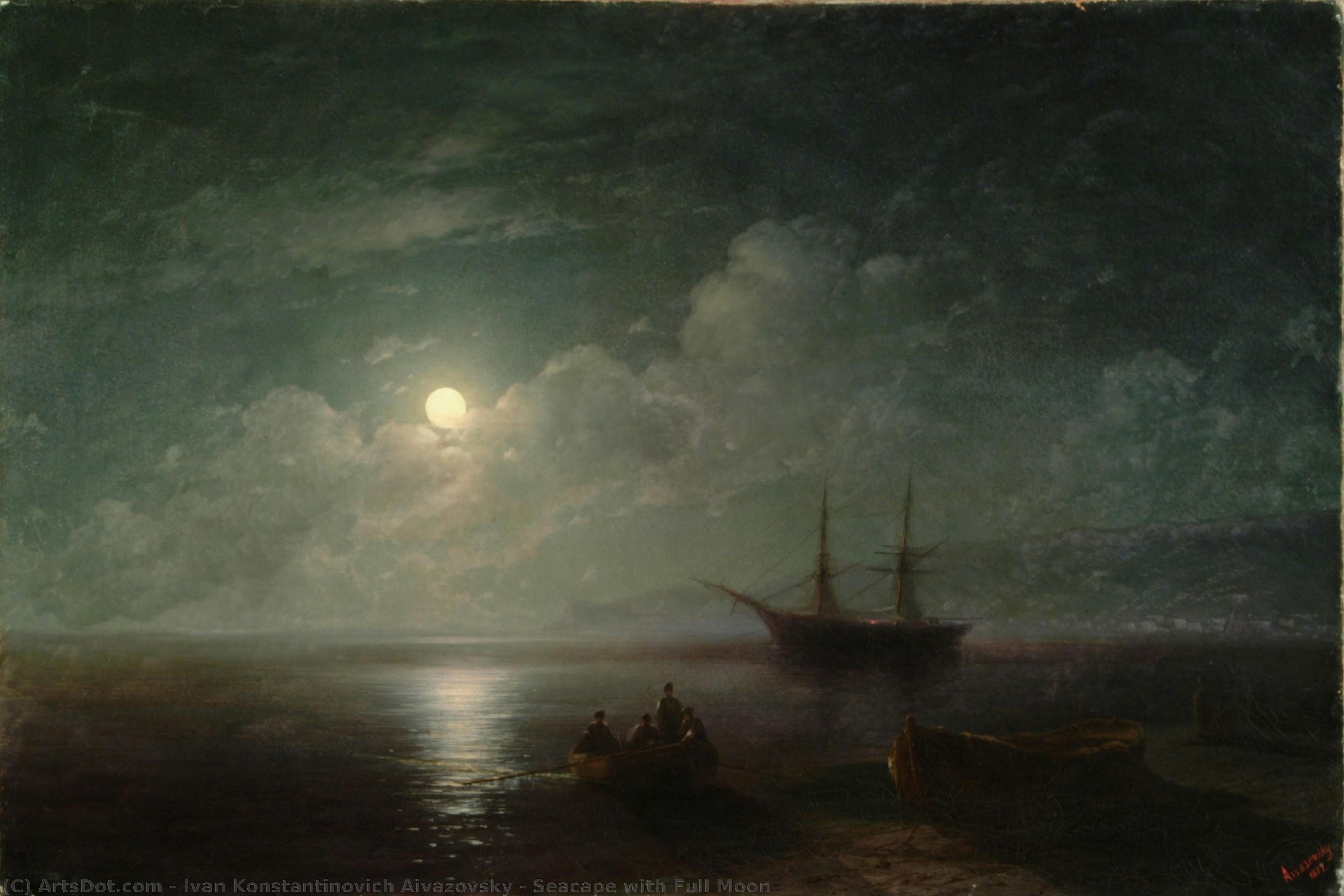 Seacape With Full Moon — Ivan Konstantinovich Aivazovsky
