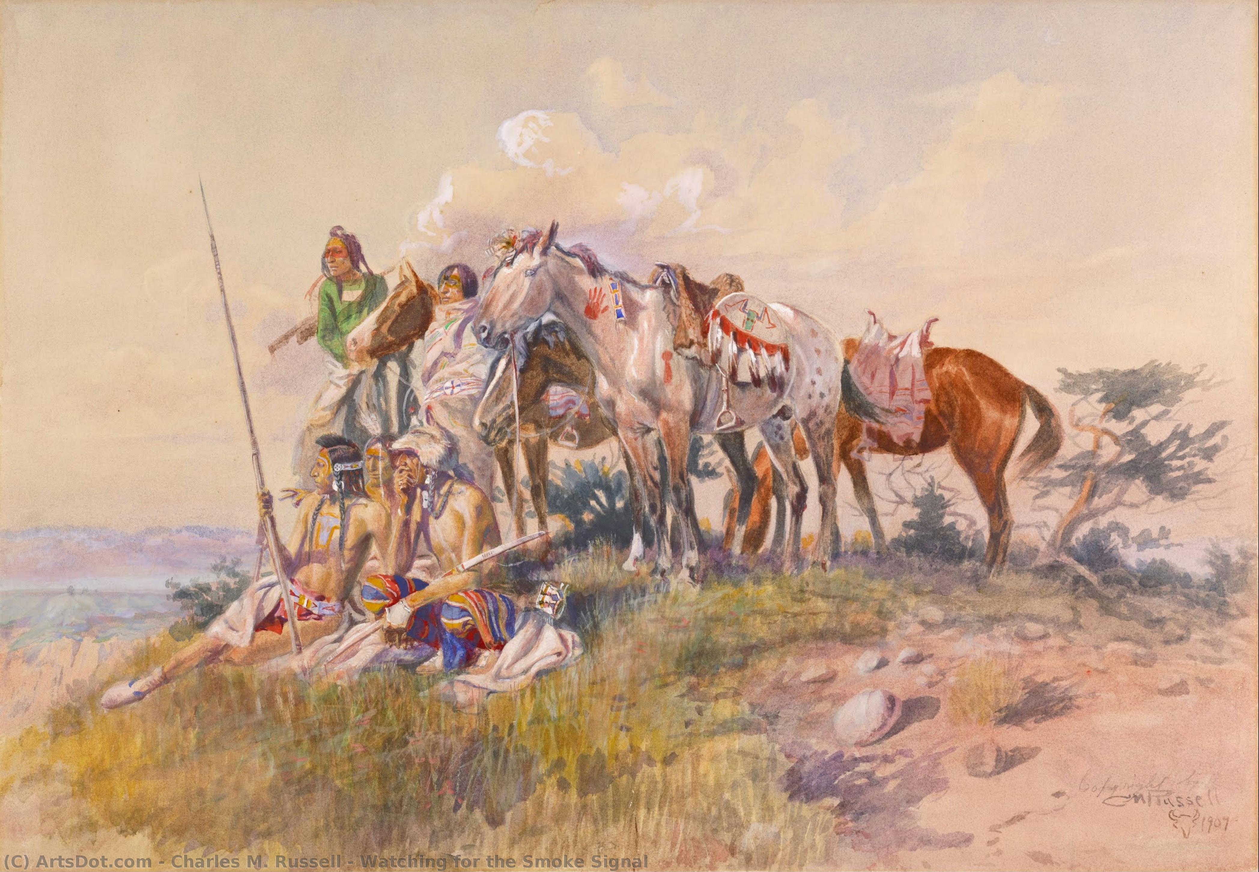 Vigilando La Señal De Humo — Charles Marion Russell