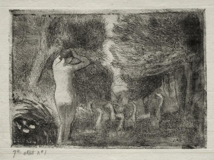 Bather And Geese — Camille Pissarro