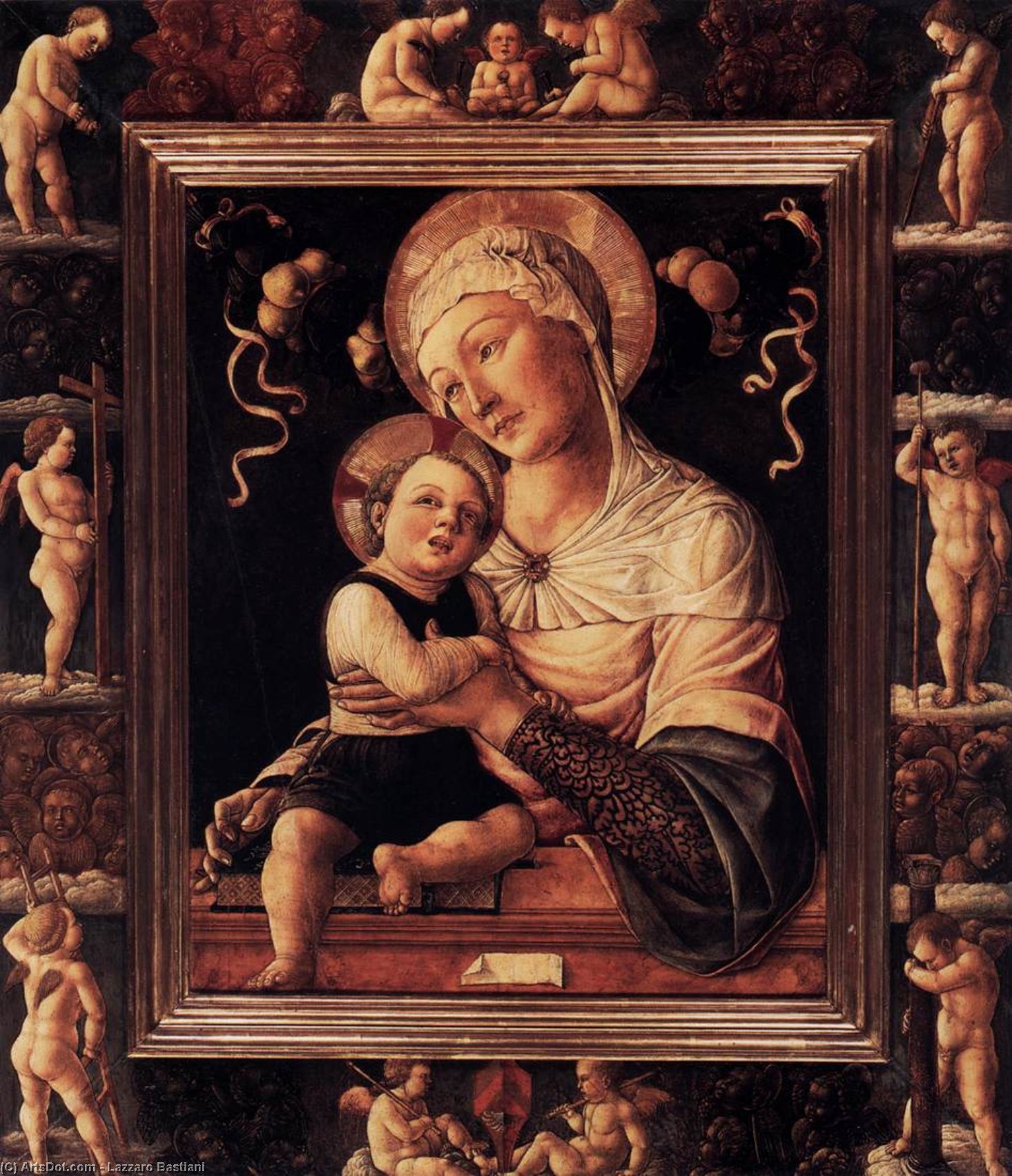 Madonna And Child In Painted Frame — Lazzaro Bastiani