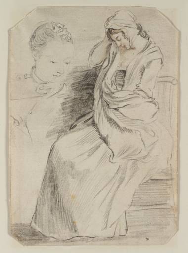 A Sleeping Woman; Study Of A Head — Paul Sandby