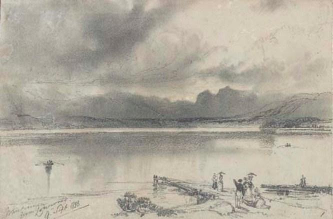 Windermere From Lowwood, Cumbria — Edward Lear