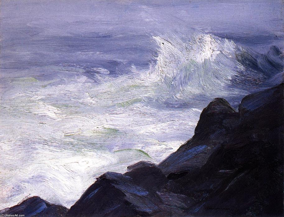 Marine - Break Over Sunken Rock, Storm Sea — Robert Henri