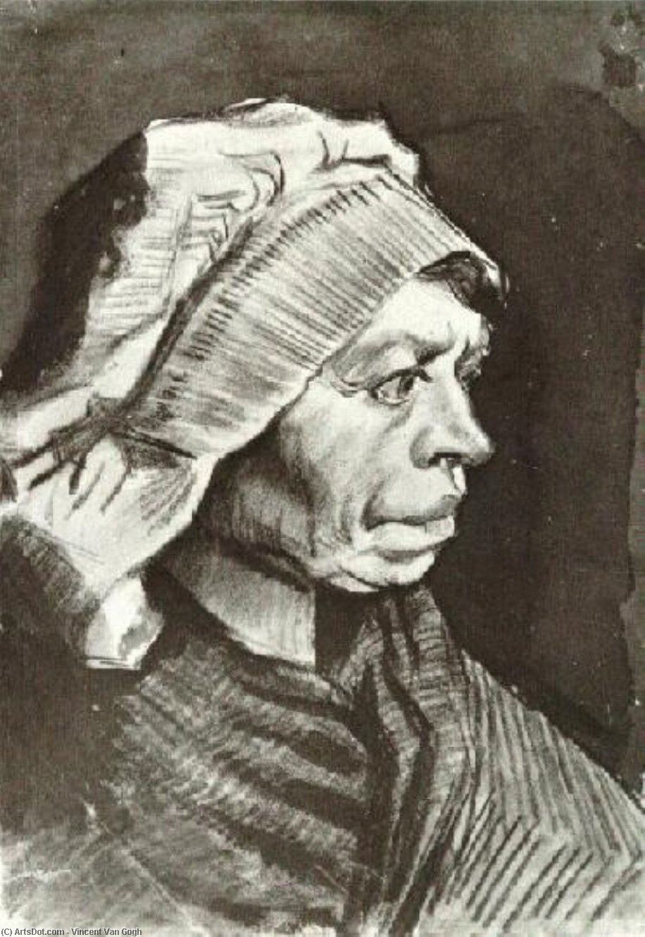 Portrait Of A Woman (head Of A Peasant Woman With Bonnet) — Vincent Willem Van Gogh