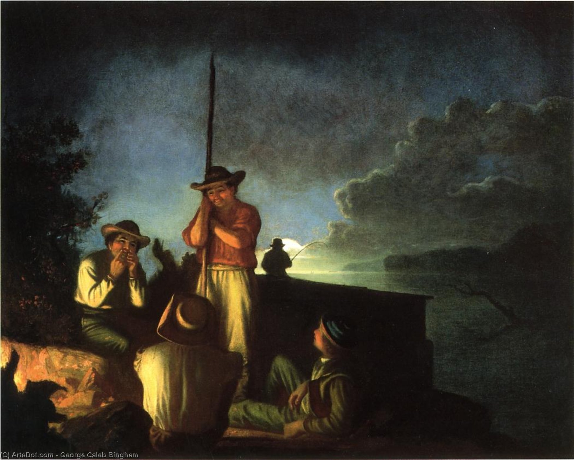 Wood-boatmen On A River — George Caleb Bingham