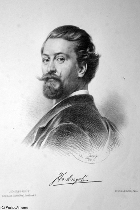 Painter Lithograph By Adolf Dauthage — Baron Heinrich Von Angeli
