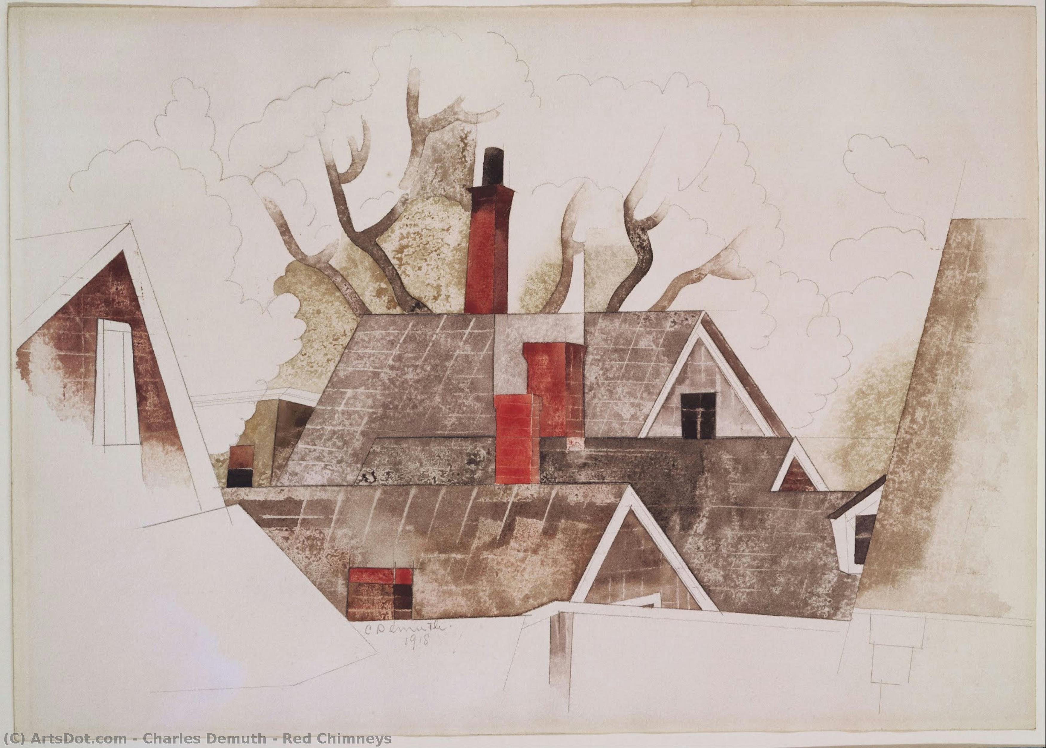 Red Chimneys — Charles Demuth
