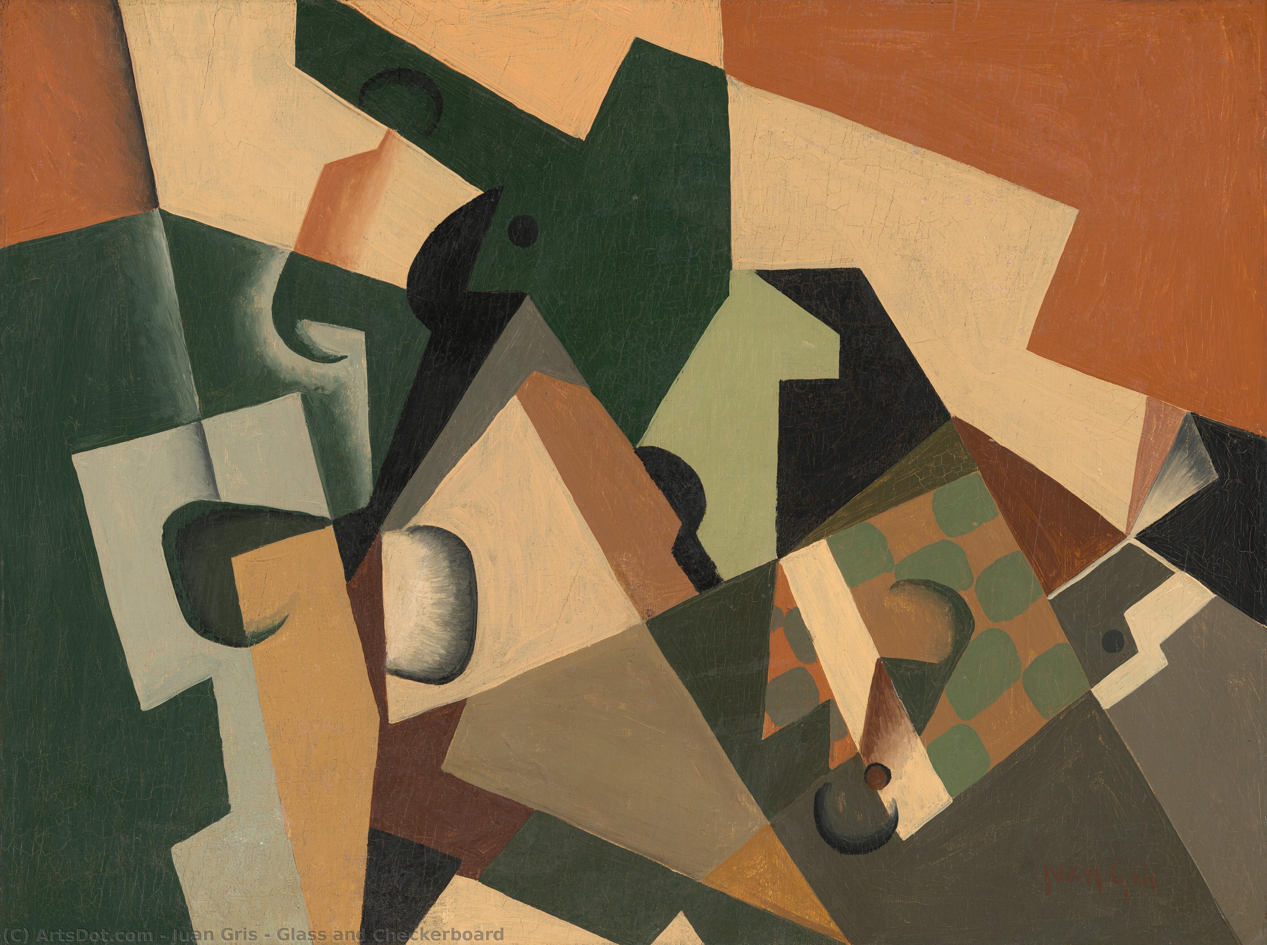 Glass And Checkerboard — Juan Gris
