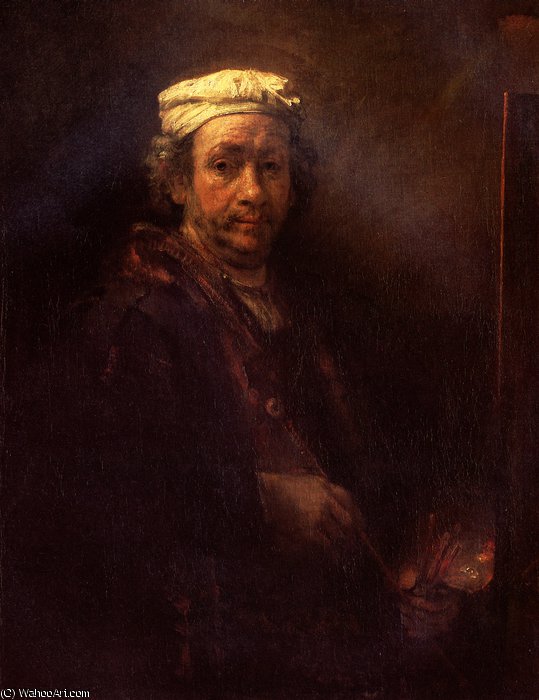 Self-portrait At The Easel — Rembrandt Van Rijn
