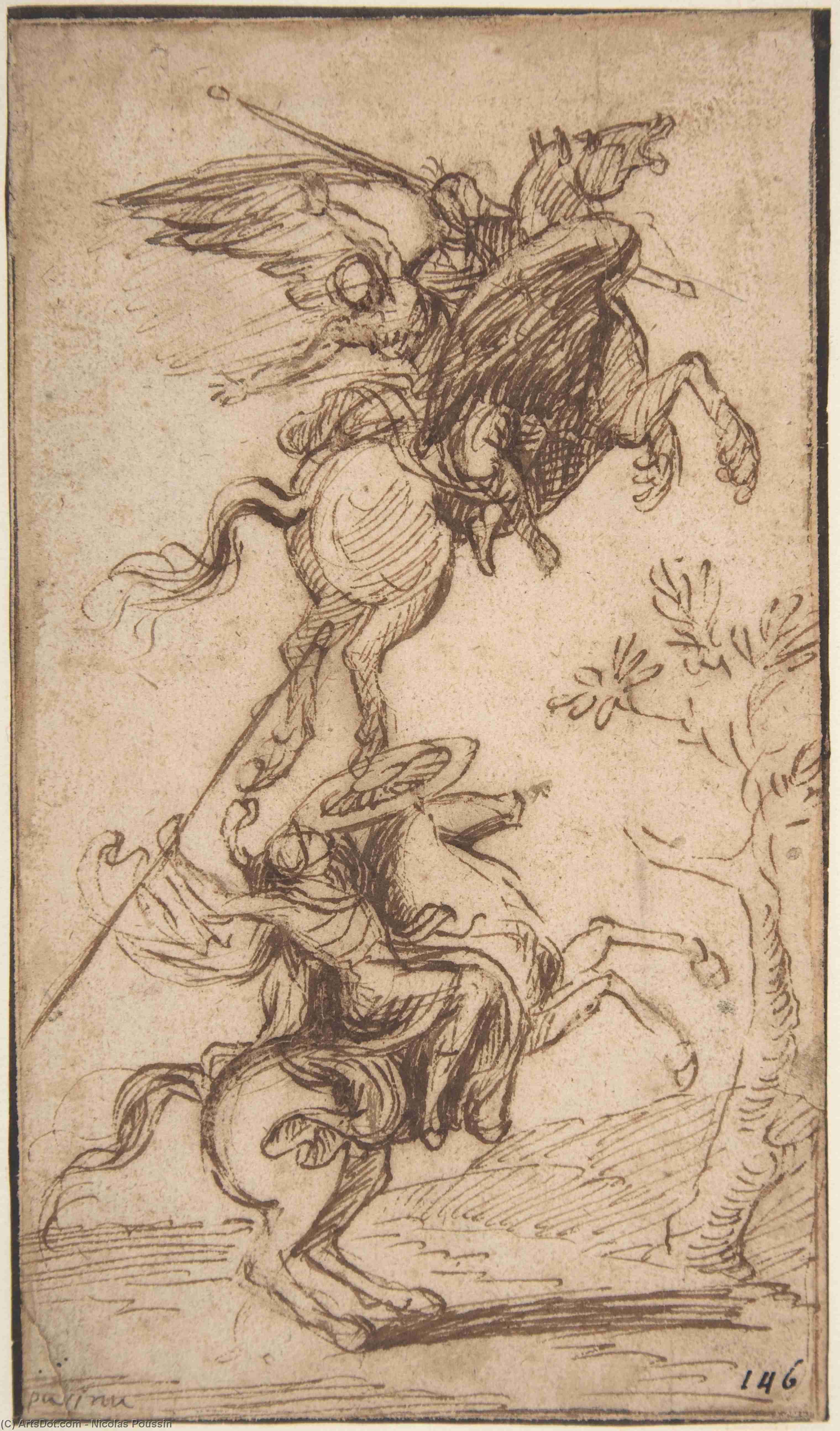 The Sorcerer Atlante Abducting Pinabello's Lady — Nicolas Poussin