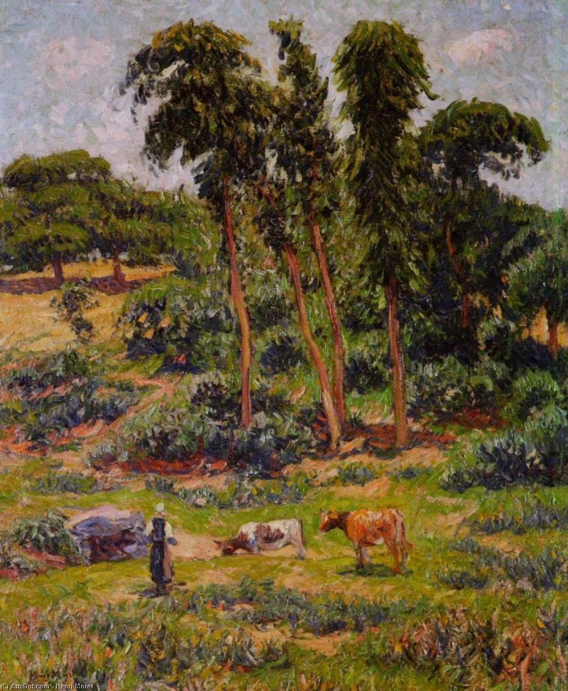 Peasant And Her Herd — Henri Moret