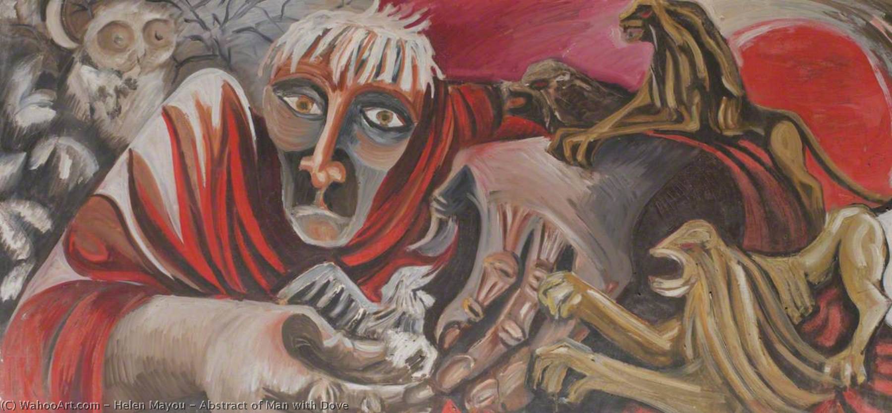 Abstract Of Man With Dove — Helen Mayou