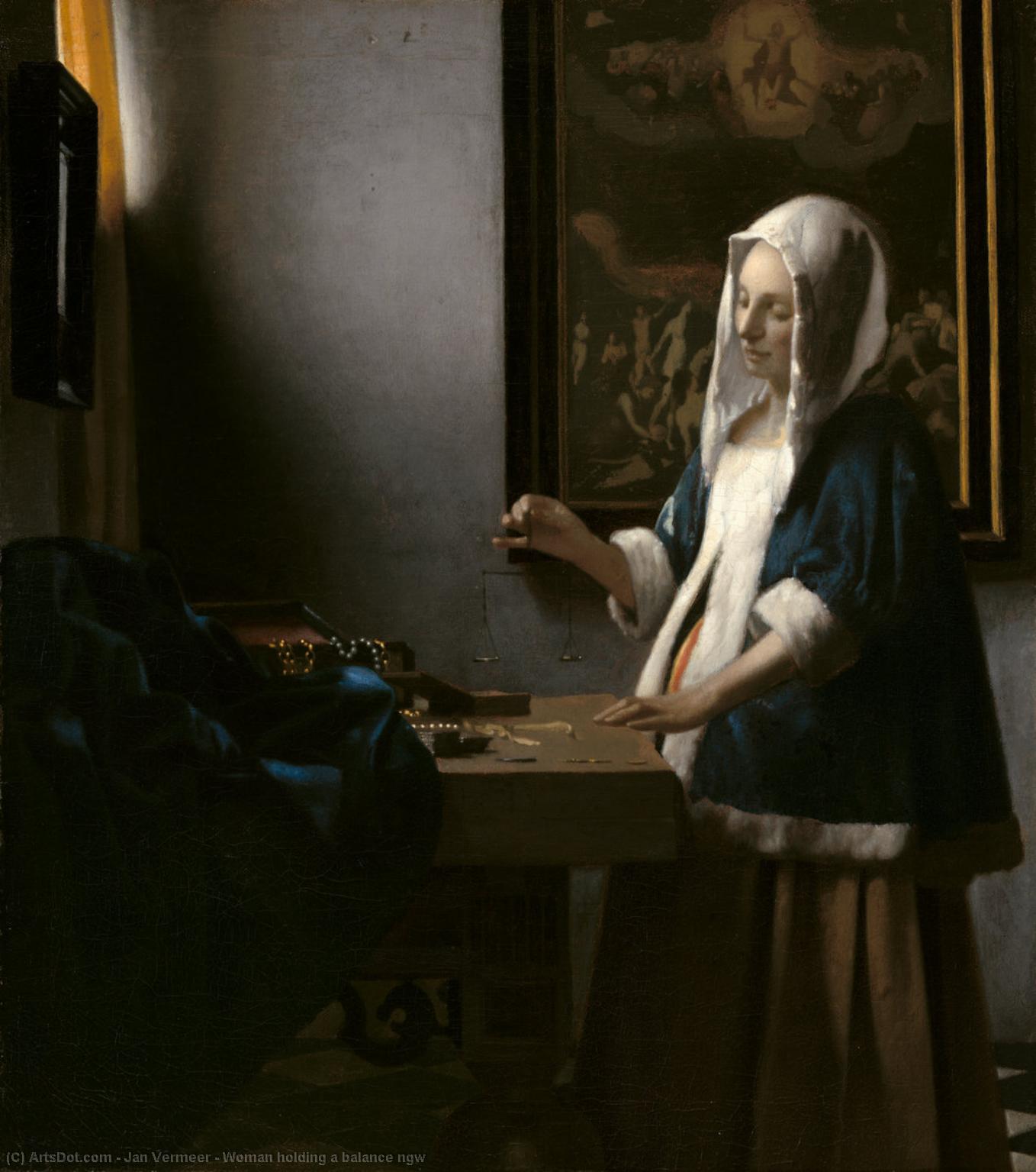 Woman Holding A Balance Ngw — Johannes Vermeer