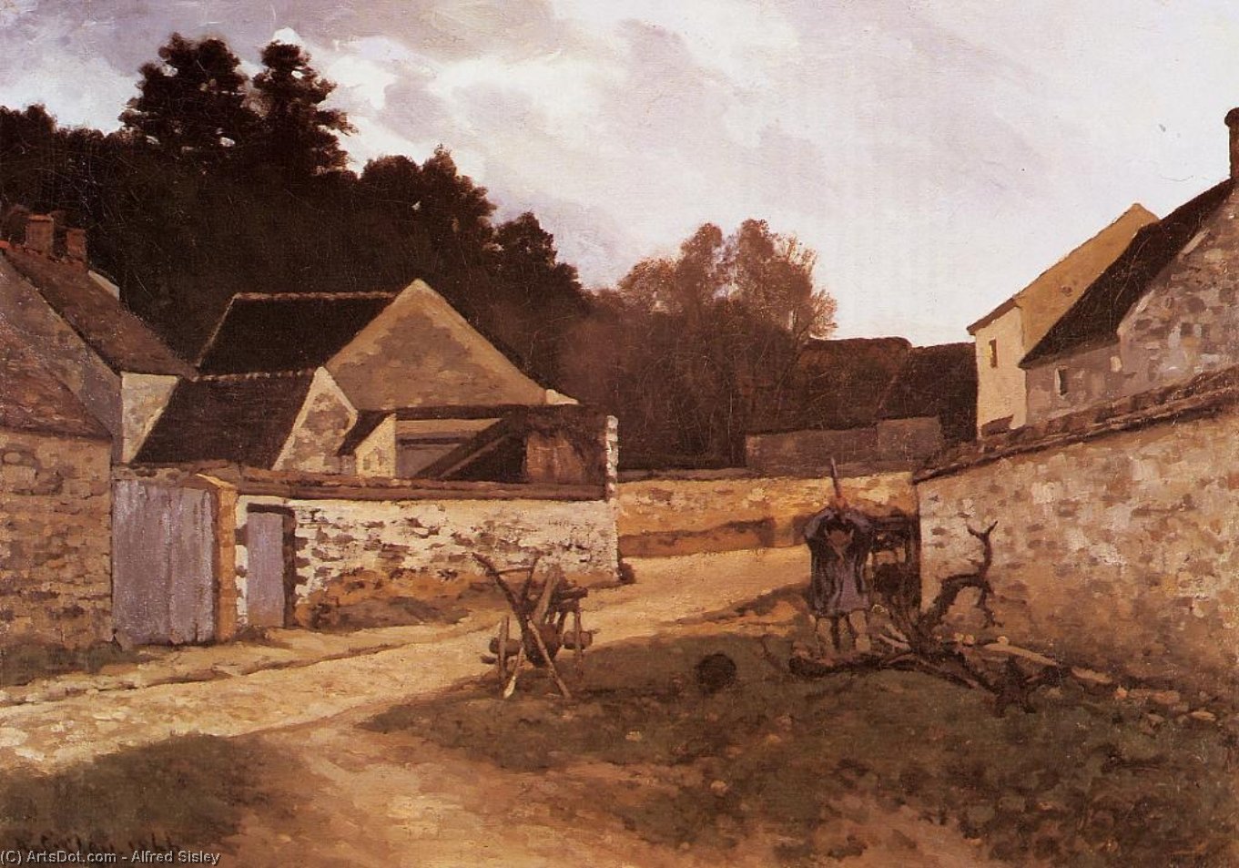 Village Street In Marlotte — Alfred Sisley