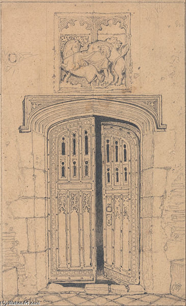 South Door, Arminghall Hall, Norfolk — John Sell Cotman