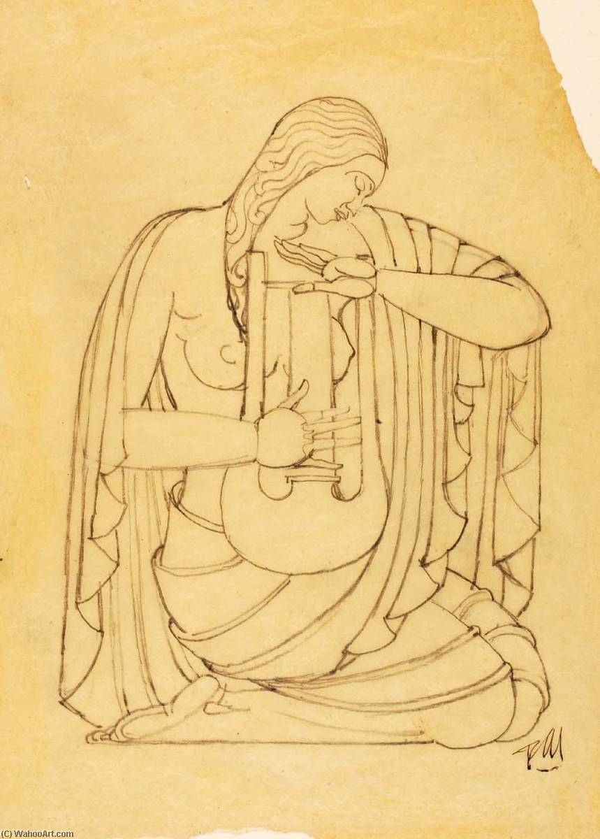 (seated Female With Lyre) — Paul Manship