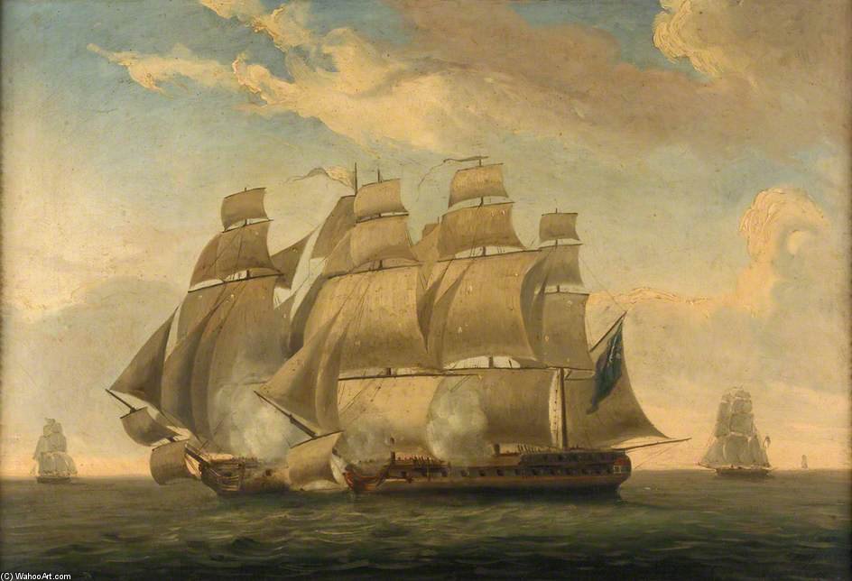 Start Of The Action Between Hms 'magicienne' And 'la Sibylle' — Robert Dodd