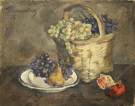 Still Life. Grapes And Pomegranates. — Pyotr Konchalovsky