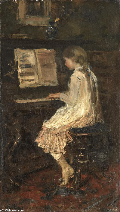 Girl At A Piano — Jacob Henricus Maris