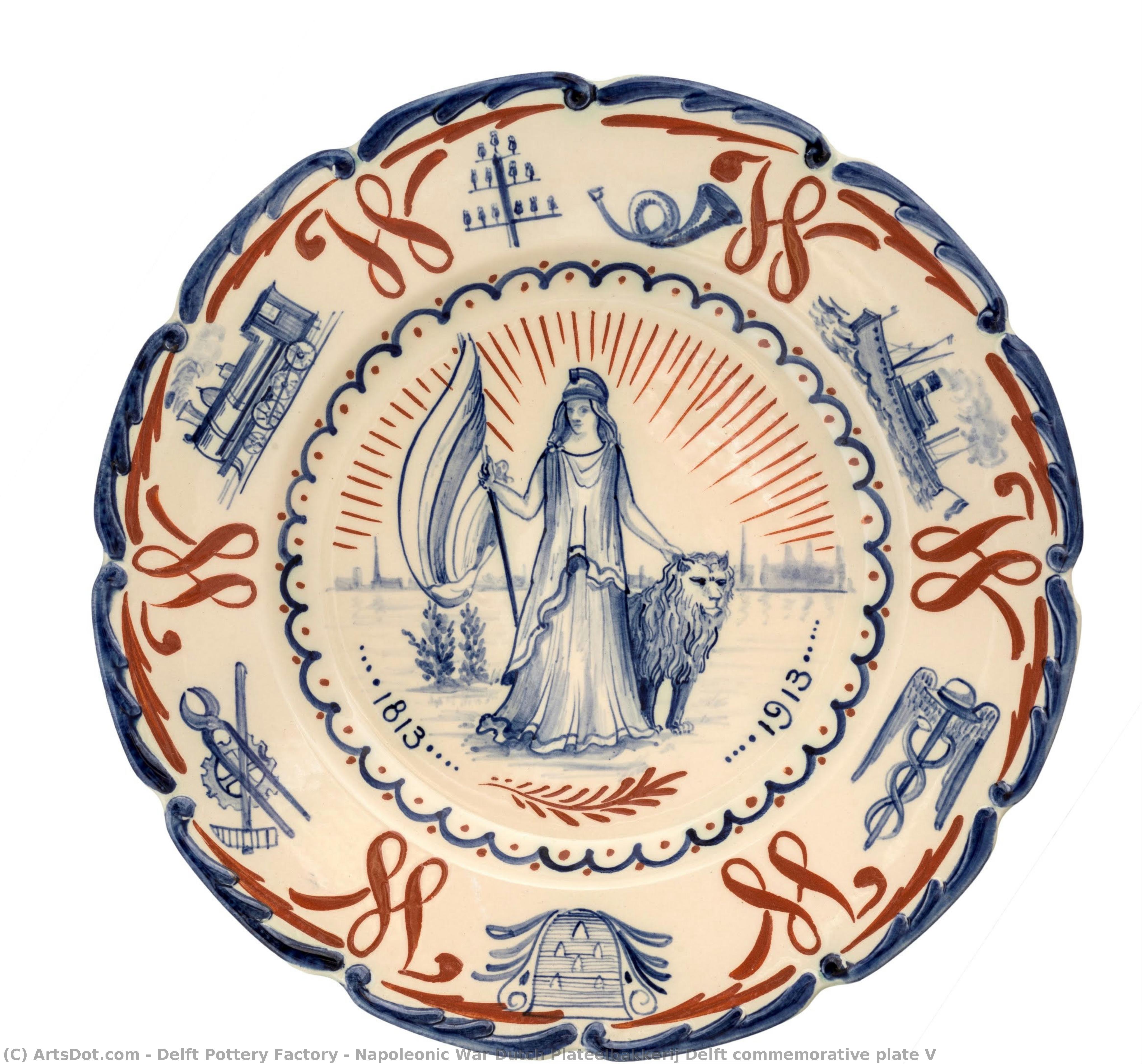 Napoleonic War Dutch Plateelbakkerij Delft Commemorative Plate V — Delft Pottery Factory