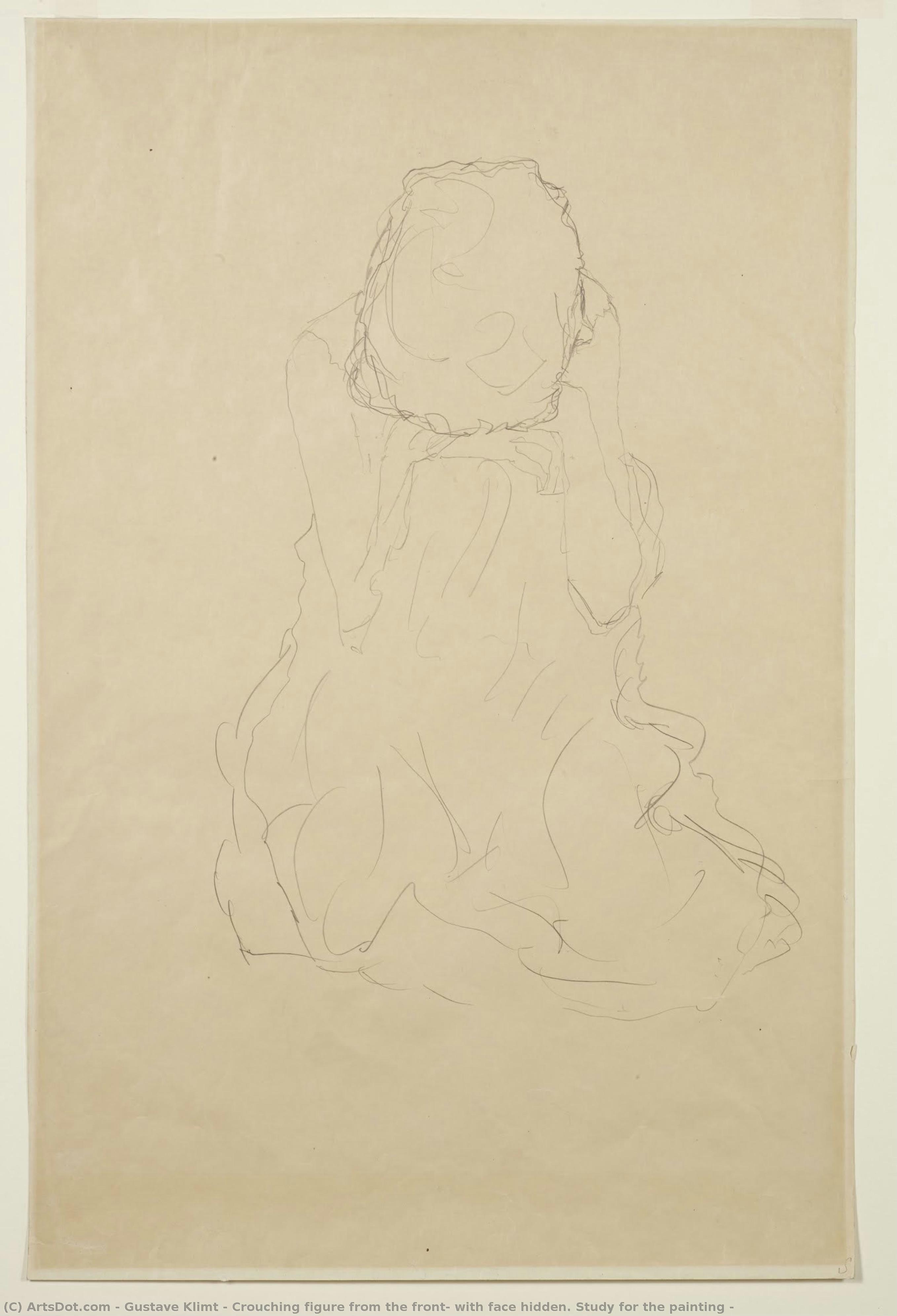 Crouching Figure From The Front, With Face Hidden. Study For The Painting — Gustav Klimt