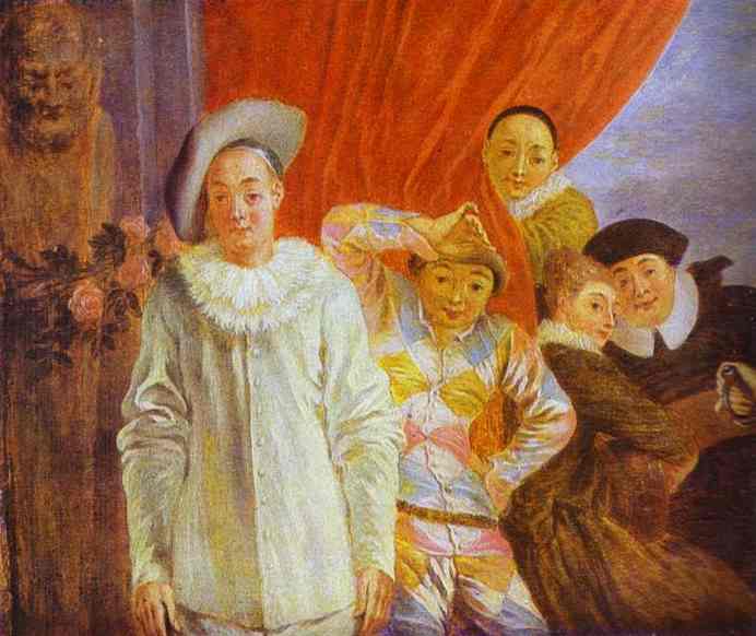 Arlequin, Pierrot And Scapin — Jean-antoine Watteau