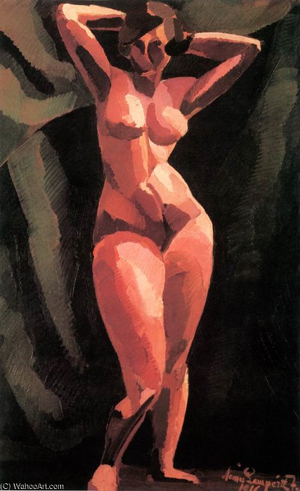 Standing Female Nude, Facing — Jozsef Nemes Lamperth